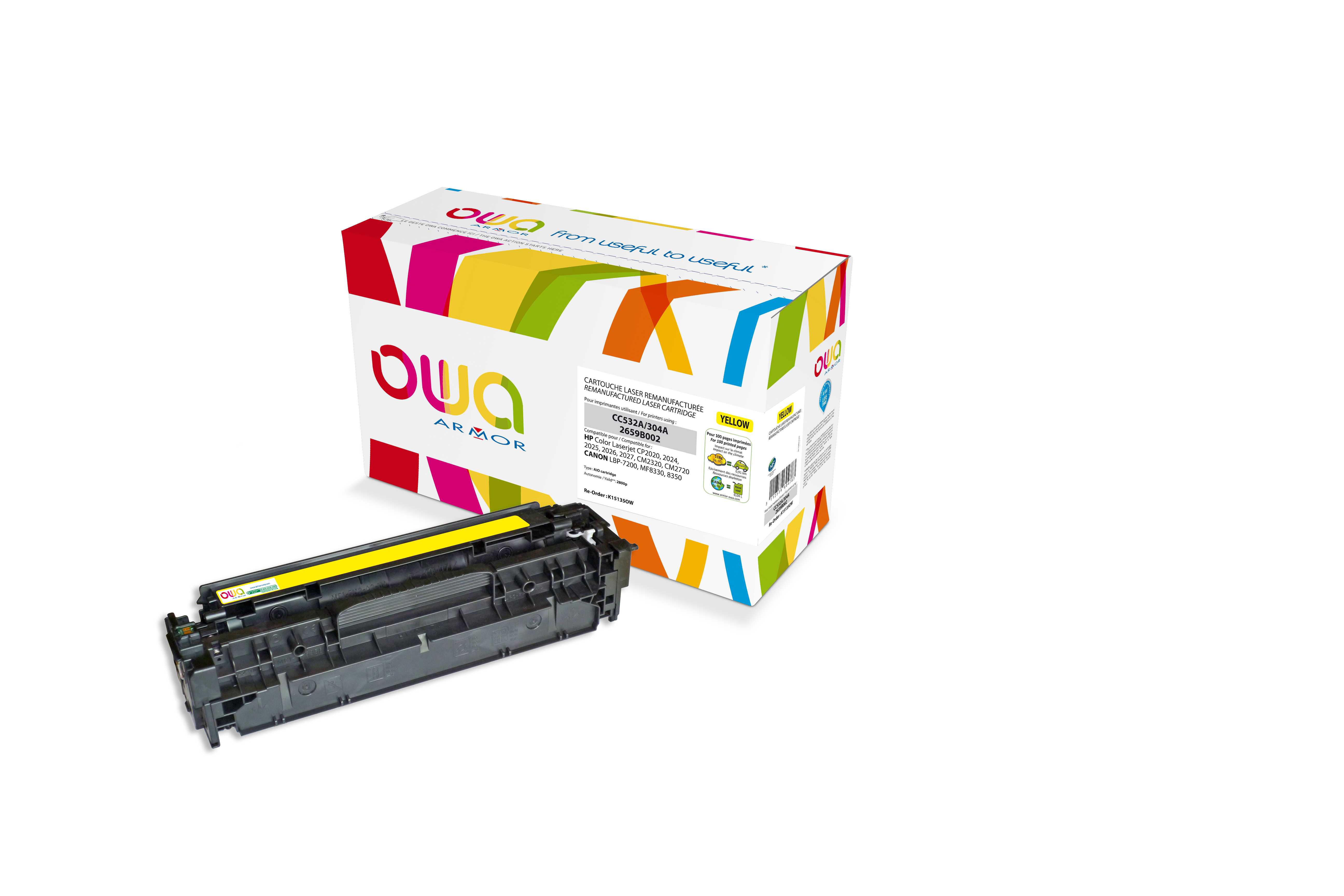 ARMOR toner pre Color laserjet CP2020, CP2025, CM2320, CM2720 yellow(CC532A) 2 800 strán K15135