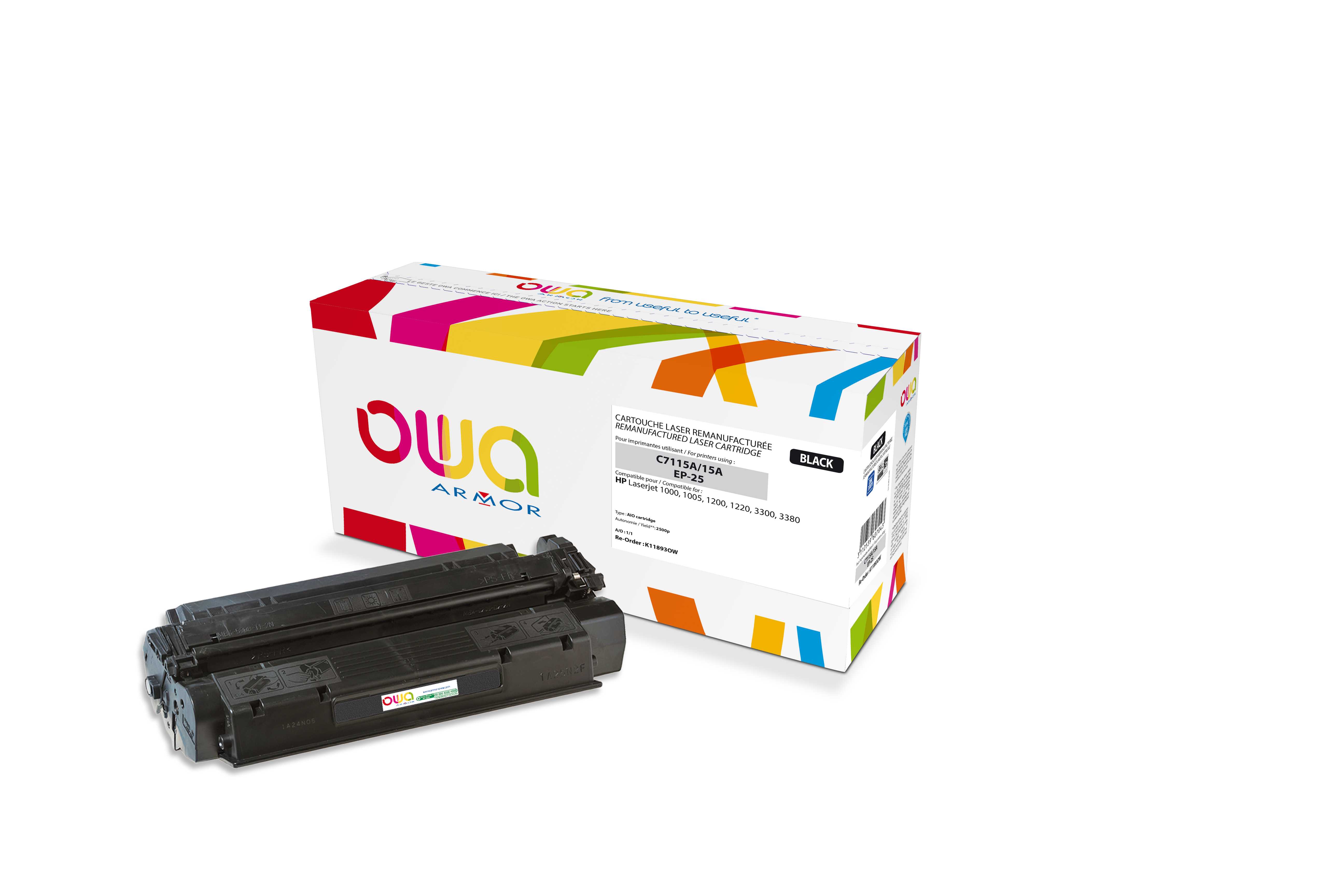 ARMOR toner pre HP LJ 1000w/1200/3300MFP black (C7115A) K11893