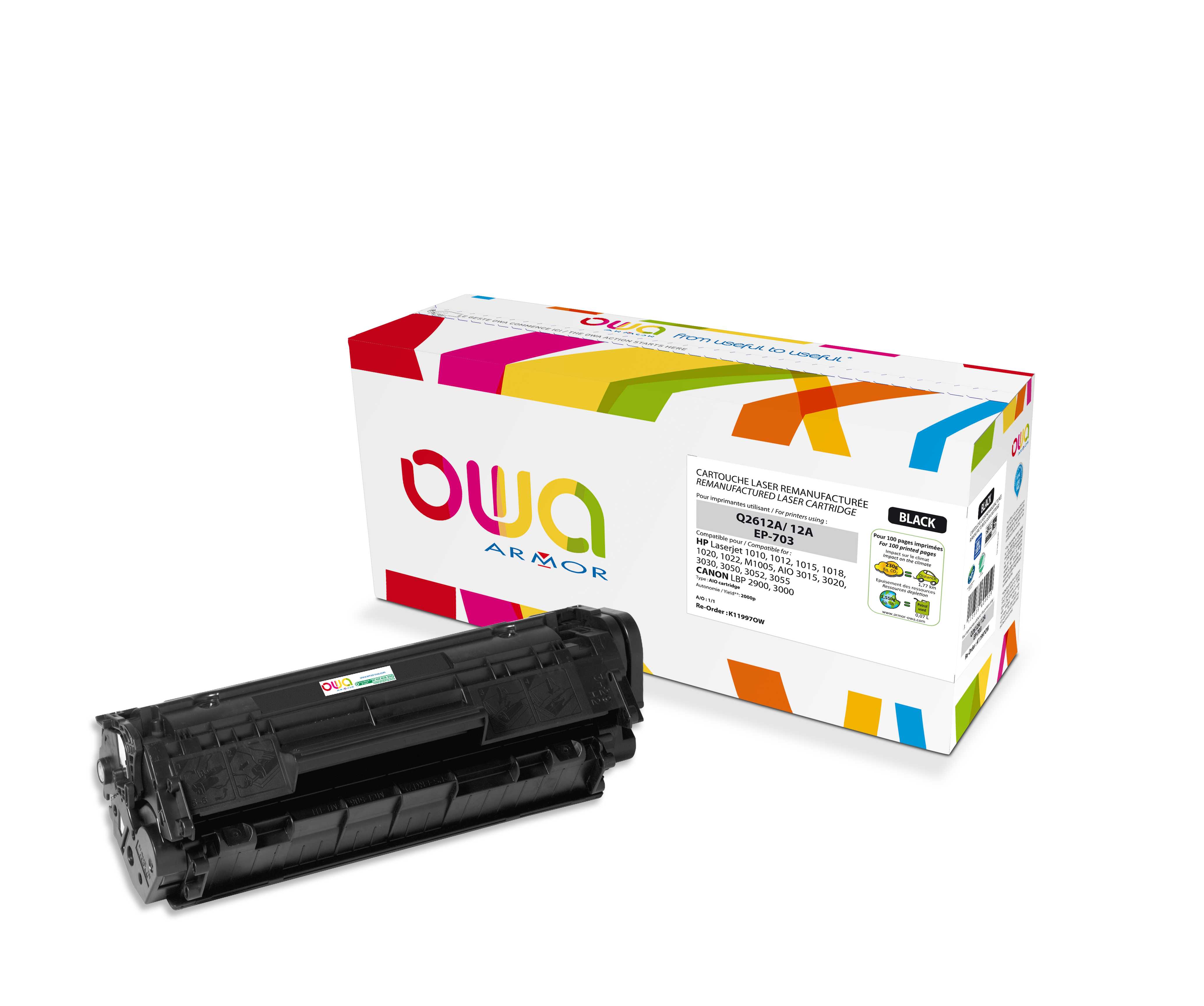 ARMOR toner pre HP LJ 1010/1012/1015 black (Q2612A) 2000 stran K11997
