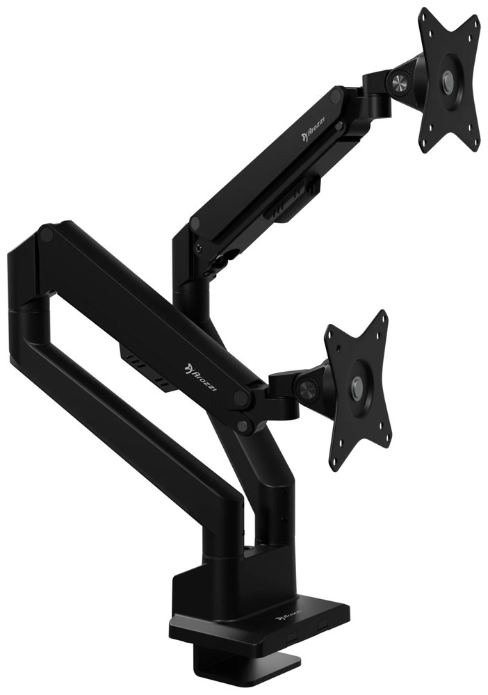 AROZZI ALZARE NEO DUO Black/ stolní držák pro 2 monitory/ plynový píst/ kovový/ černý AZ-ALZARE-NEO-DUO-BK