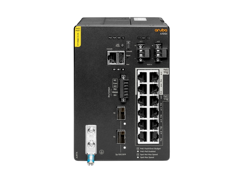 Aruba 4100i 12G CL4/6 POE 2SFP+ DIN Switch JL817A