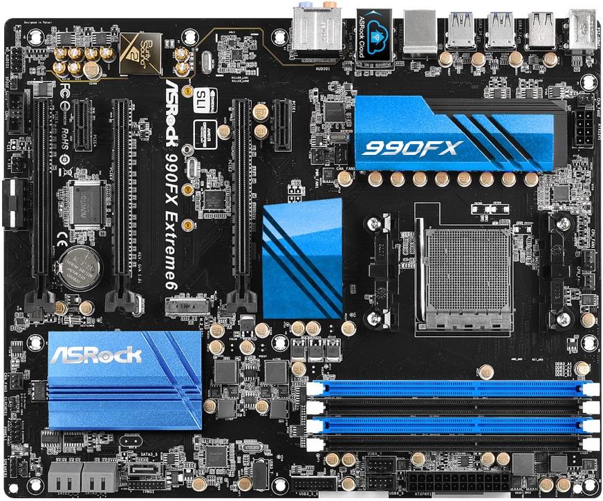 ASRock 990FX EXTREME6, 990FX, SB950, DualDDR3-1600, SATA3, RAID, ATX