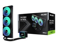 ASROCK Vodní chladič Challenger 360 Digital, 3x120mm, ARGB, LGA1851, AM5, černá 90-ACLA36-BAAGA6