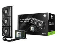 ASROCK Vodní chladič Steel Legend Dark 360 LCD, 3x120mm, LGA1851, AM5, černá 90-ASLA36-BAAGA5