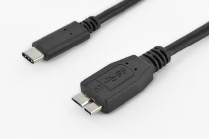 ASSMANN USB 3.0 SuperSpeed Connection Cable USB C M(plug)/microUSB B M(plug) 1m AK-300137-010-S