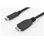 ASSMANN USB 3.0 SuperSpeed Connection Cable USB C M(plug)/microUSB B M(plug) 1m AK-300137-010-S