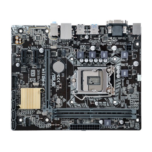 ASUS H110M-K, 1151, H110, 2xDDR4, PCIe 3.0x16, SATAIII, USB3.0, DVI-D, mATX 90MB0PH0-M0EAY0