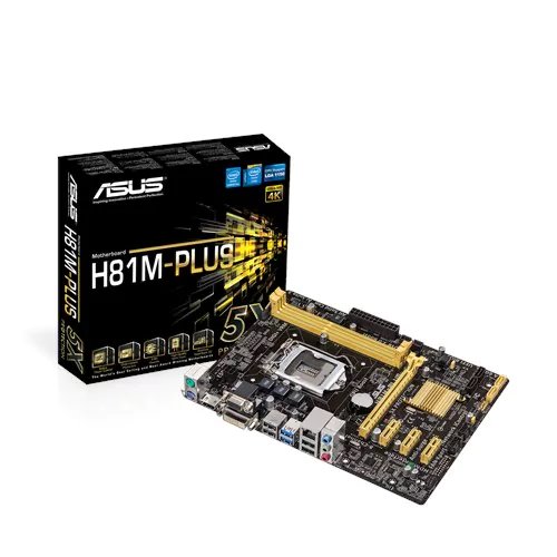 ASUS H81M-PLUS soc.1150 H81 DDR3 mATX 1xPCIe USB3 GL iG D-Sub DVI HDMI 90MB0GI0-M0EAY0
