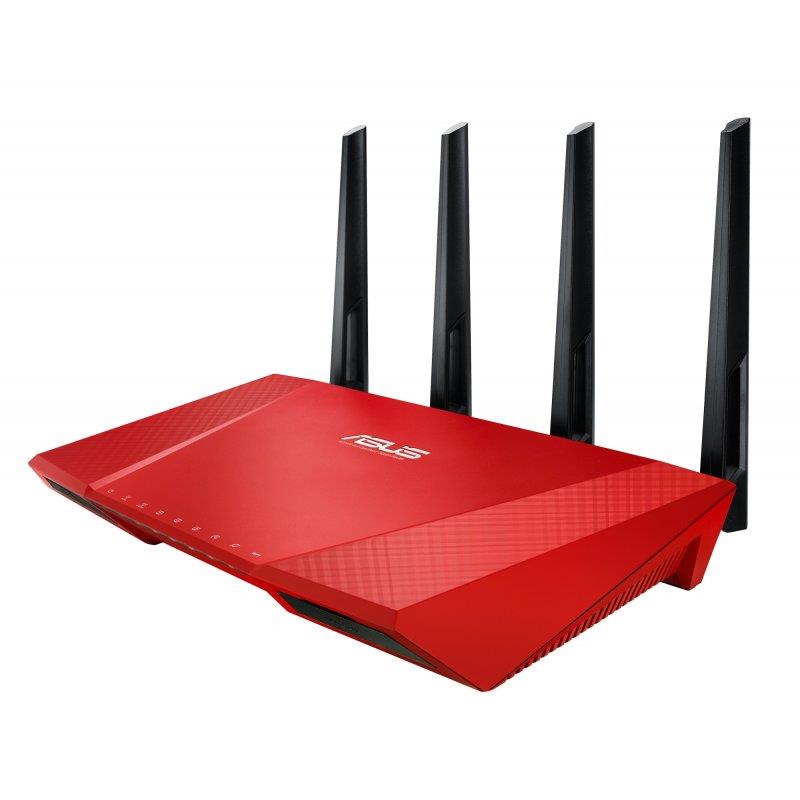 Asus RT-AC87U Wireless AC2400 Dual-band Gigabit Router RED RT-AC87U RED