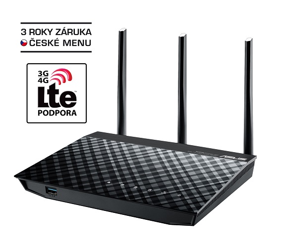 ASUS RT-N18U, Wi-Fi router Router, 802.11n, 3 x 5 dBi odnímatelné antény 90IG00L0-BM3G20