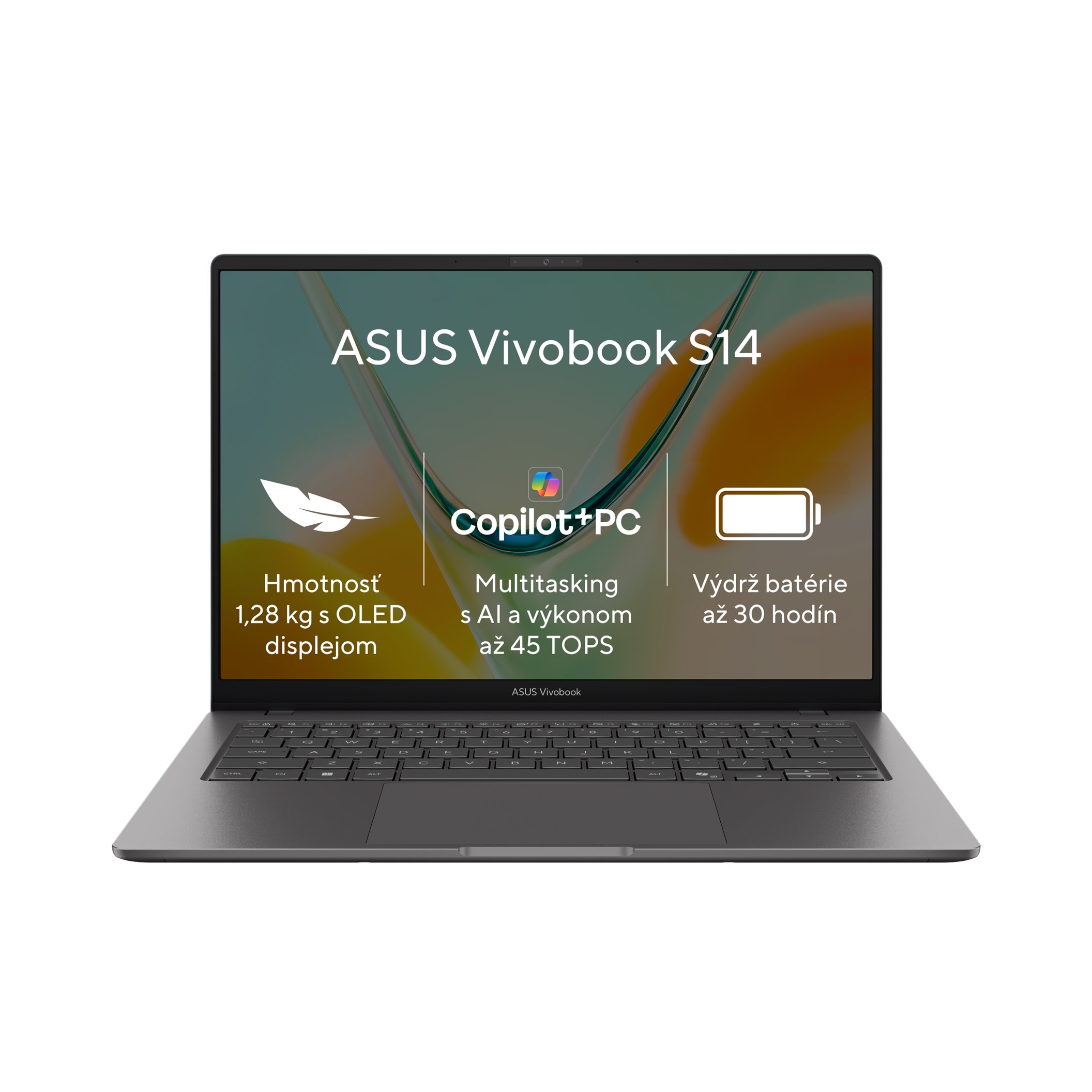 ASUS Vivobook S 14/SDX1-26-101/16GB/512GB SSD/Adreno/14" WUXGA /Win11Home/Gray S5408QA-TM198W