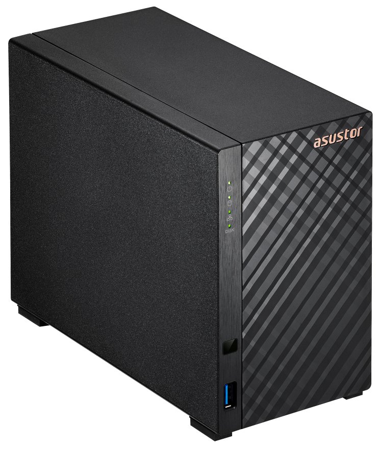 Asustor NAS AS1202T 2x 3,5" SATA/ Realtek RTD1619B, Quad Core 1.7 GHz, 1 GB DDR4 RAM, 1x 2.5GLAN, 3x USB3.2 Gen1
