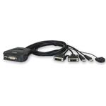 Aten 2-port DVI KVM USB mini, integrované kabely CS-22D