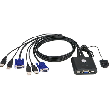 Aten 2-port KVM USB mini, 1m kabely, DO CS-22U