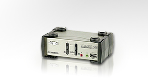 ATEN 2 port KVMP USB+PS2, USB hub, aud. 1,2 m kab. CS-1732B