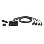 ATEN 2-port mini HDMI KVM USB, integrované kabely, tlačítko pro přepínání CS-22HF