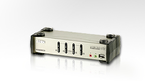 ATEN 4port KVMP USB+PS/2, USB HUB, audio, 1.2m CS-1734B