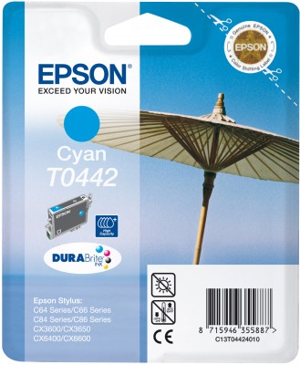 Atrament Epson S C64/C66/C84/CX3650/CX6400 cyan HC C13T04424010