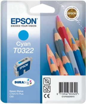 Atrament Epson S C70/C80 cyan C13T03224010