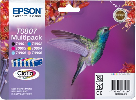 Atrament Epson SP R265/R285/R360/RX560/RX585 multipack, 6 color C13T08074021 C13T08074011