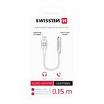 AUDIO ADAPTÉR SWISSTEN TEXTILE LIGHTNING /JACK(samice) 0,15 M STŘÍBRNÝ 73501212