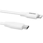 Avacom USB kábel (2.0), USB C samec - Apple Lightning samec, 1.2m, guľatý, biely, neoriginál. DCUS-MFIC-120W