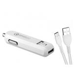 Avacom USB nabíjačka do auta CarMAX 2 QuickCharge 2.0, 2 výstupy,kábel USB-A/USB-C,biela NACL-QC2XC-WW