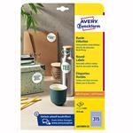 Avery Zweckform etikety 10mm, A4, biele, 315 etikiet, snímateľné, balené po 25 ks, L6019REV-25, pre