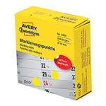 Avery Zweckform etikety 19mm, žlté, 250 etikiet, značkovací, 3856, pre ručný popis
