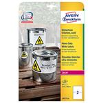 Avery Zweckform etikety 210mm x 148mm, A4, matné, biele, 2 etikety, veľmi odolné, balené po 20 ks, L4717-20