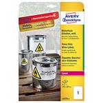 Avery Zweckform etikety 210mm x 297mm, A4, biele, 1 etiketa, veľmi odolné, balené po 8 ks, L4775-8