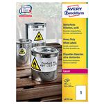 Avery Zweckform etikety 210mm x 297mm, A4, matné, biele, 1 etiketa, veľmi odolné, balené po 100 ks, L4775-100