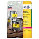 Avery Zweckform etikety 210mm x 297mm, A4, žlté, 1 etikiet, veľmi odolné, balené po 20 ks, L6111-20
