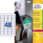 Avery Zweckform etikety 45.7mm x 21.2mm, A4, biele, 48 etikiet, veľmi odolné, balené po 10 ks, L791 L7911-10