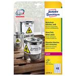 Avery Zweckform etikety 45.7mm x 21.2mm, A4, matné, biele, 48 etikiet, veľmi odolné, balené po 20 k L4778-20