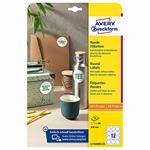 Avery Zweckform etikety 60mm, A4, biele, 12 etikiet, snímateľné, balené po 25 ks, L7104REV-25, pre
