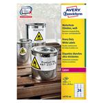 Avery Zweckform etikety 63.5mm x 33.9mm, A4, biele, 24 etikiet, veľmi odolné, balené po 100 ks, L47 L4773-100