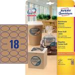 Avery Zweckform etikety 63.5mm x 42.3mm, A4, prírodne hnedé, 18 etikiet, balené po 25 ks, L7103-25