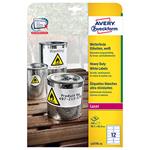 Avery Zweckform etikety 99.1mm x 42.3mm, A4, matné, biele, 12 etikiet, veľmi odolné, balené po 20 k L4776-20