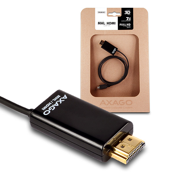 AXAGO MHL micro USB -> HDMI Male adapter FullHD 1m RVUM-HI