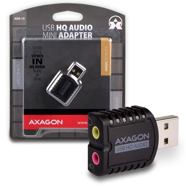 AXAGO USB2.0 - stereo HQ audio MINI adapter 96kHz ADA-15