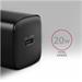 AXAGON ACU-PD20, nabíjačka do siete 20W, 1x port USB-C, PD3.0/PPS/QC4+/AFC/Apple, čierna