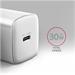 AXAGON ACU-PD30W, Sil nabíjačka do siete 30W, 1x port USB-C, PD3.0/PPS/QC4+/SFC/AFC/Apple, biela
