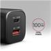AXAGON ACU-PQ100 GaN nabíječka do sítě 100W, USB-C + USB-A, pro notebooky a telefony