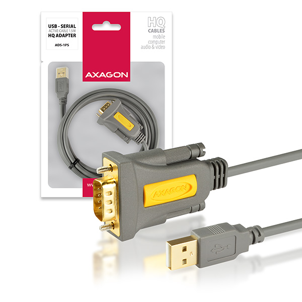AXAGON ADS-1PS USB2.0 - seriový RS-232 DB9 Prolific adapter 1,5m