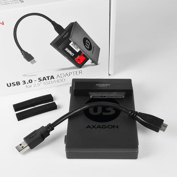 AXAGON ADSA-1S3 USB3.0 - SATA HDD externý adaptér vrátanie 2.5" pouzdra