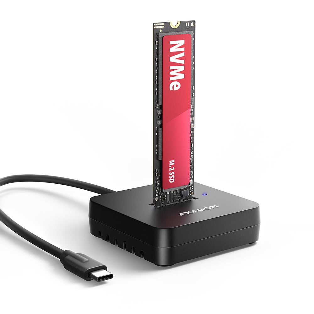 AXAGON ADSA-M2C11L, USB-C 10Gbps dokovacia stanica pro 1x M.2 NVMe SSD