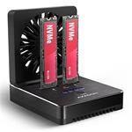 AXAGON ADSA-M2C22, USB-C 20Gbps dokovací stanice pro 2× M.2 NVMe/SATA SSD s funkcí klonování