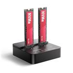AXAGON ADSA-M2C22L, USB-C 20Gbps dokovací stanice pro 2× M.2 NVMe SSD s funkcí klonování
