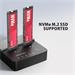 AXAGON ADSA-M2C22L, USB-C 20Gbps dokovacia stanica pre 2x M.2 NVMe SSD s funkciou klonovania